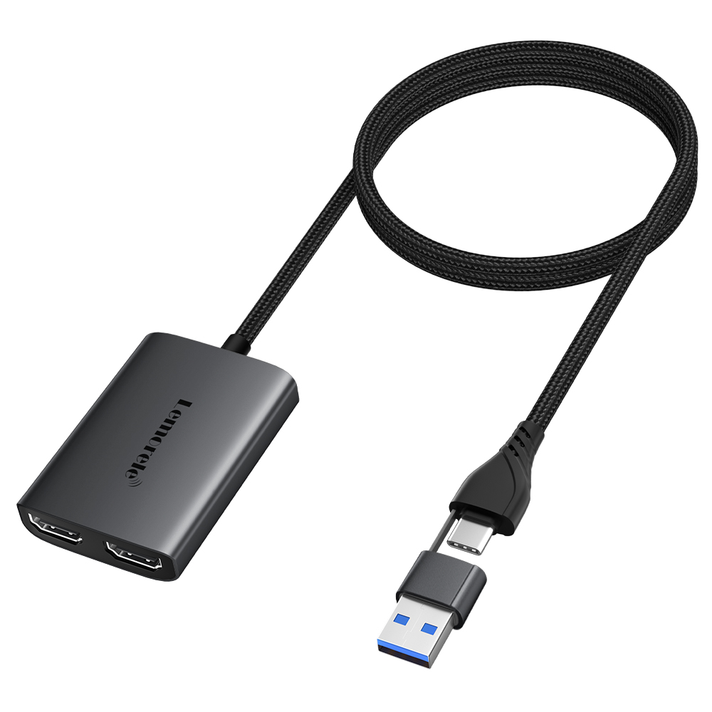 Home Office For Mac - เลโมเรเลอะแดปเตอร์ HDMI คู่ 4K ประเภท C
