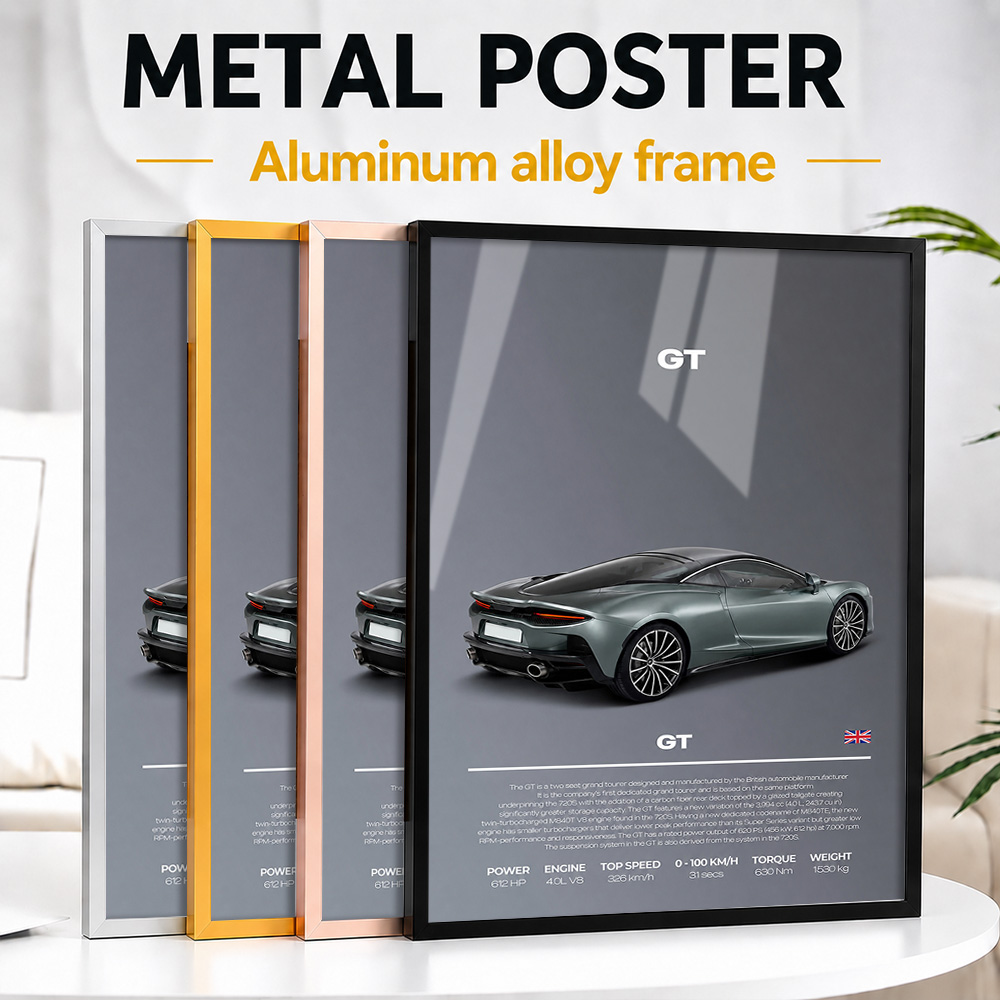 Home Office United Kingdom - ภาพพิมพ์โลหะกรอบรูป GT Car จากสหราชอาณาจักร ปรับแต่งได้ตามต้องการ สไตล์หรูหราและทรงพลัง