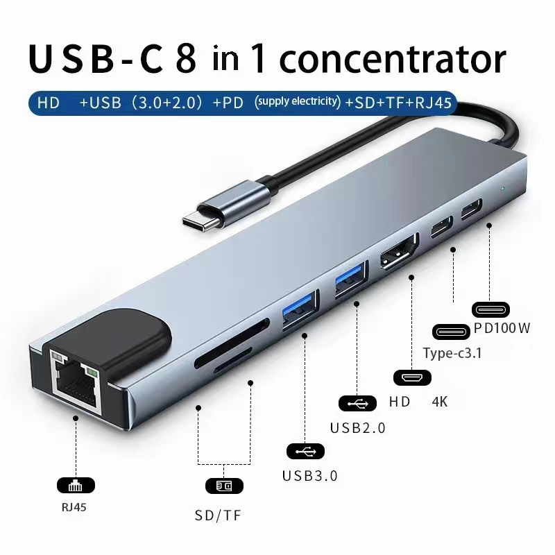 Home Office For Mac - USB 8 in 1 Type C