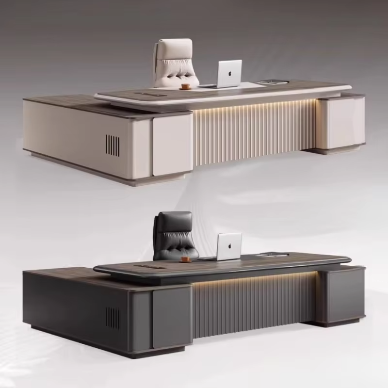 Home Office L Shaped Desk - โต๊ะทำงานผู้บริหารสไตล์โมเดิร์นราคาประหยัด โต๊ะคอมพิวเตอร์สีดำทรงตัว L พร้อมลิ้นชัก เฟอร์นิเจอร์สำนักงาน