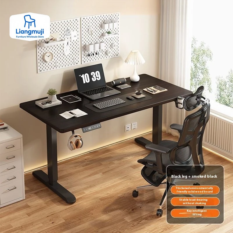 Home Office L Shaped Desk - โต๊ะทำงานปรับระดับความสูงได้ พร้อมที่วางแก้ว โต๊ะทำงานรักษ์โลก ออกแบบตามหลักสรีรศาสตร์ สำหรับใช้ที่บ้าน สำนักงาน