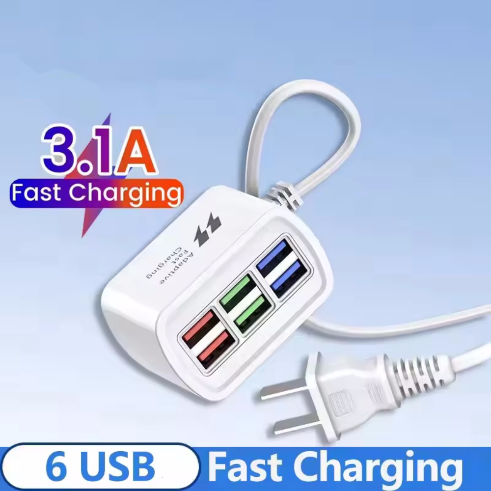 Power Strip Desk - แท่นชาร์จเร็ว USB 6 in 1 ปลั๊กพ่วงตั้งโต๊ะ