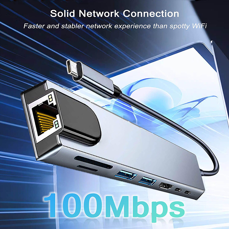 8 In 1 USB Type C Hub สําหรับ  - Home Office For Mac บทวิจารณ์และราคา