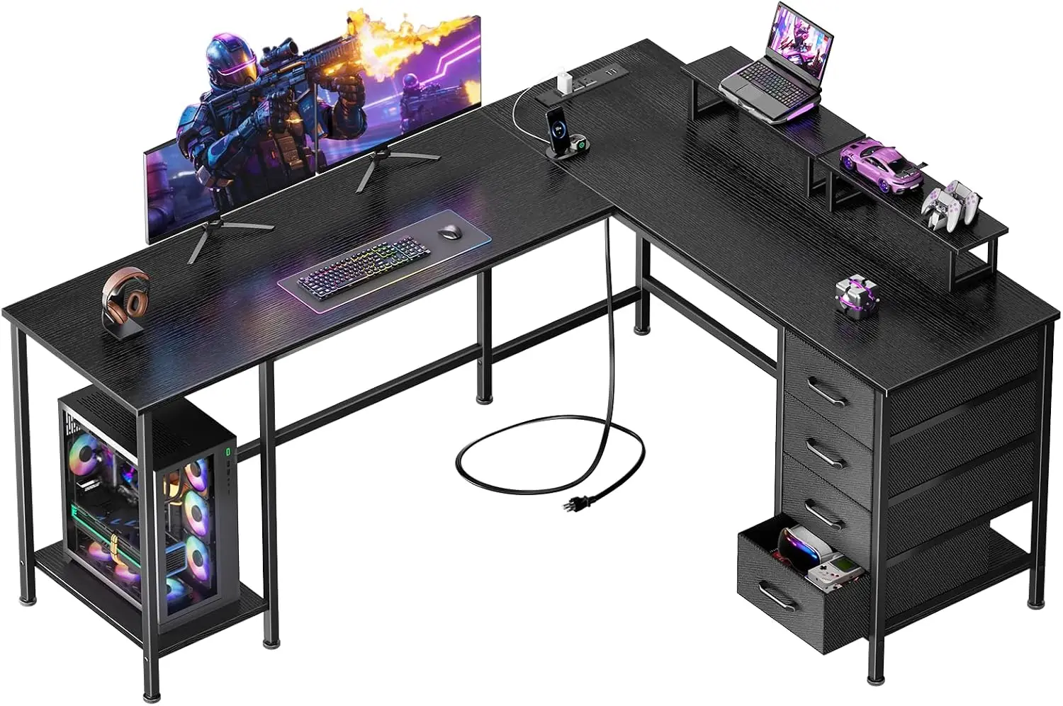 โต๊ะคอมพิวเตอร์รูปตัว L ขนาด 5 - Home Office L Shaped Desk บทวิจารณ์และราคา