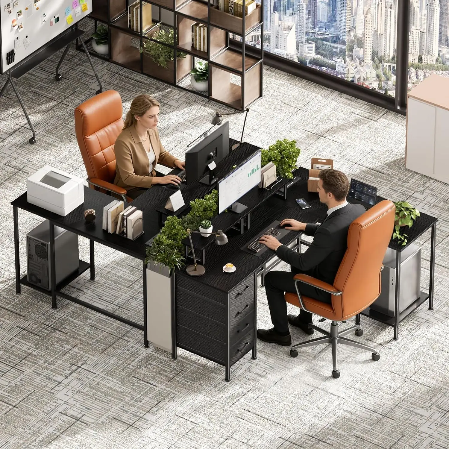 โต๊ะคอมพิวเตอร์รูปตัว L ขนาด 5 - Home Office L Shaped Desk บทวิจารณ์และราคา