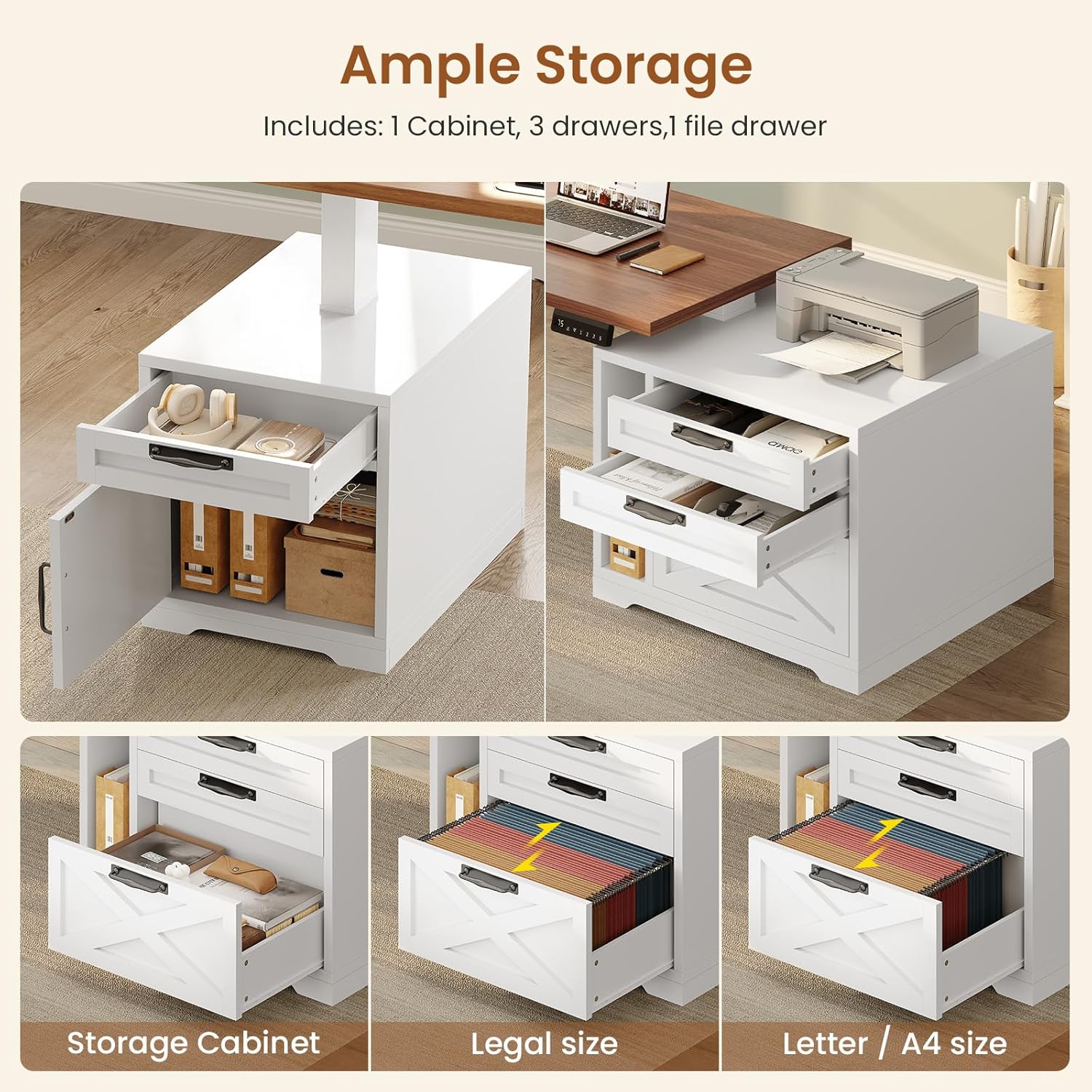 โต๊ะทำงานทรงตัว L ปรับระดับควา - Home Office L Shaped Desk บทวิจารณ์และราคา
