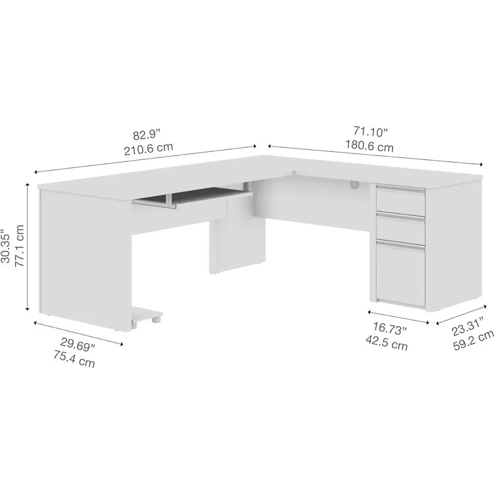 โต๊ะทำงานรูปตัว L ขนาด 72 นิ้ว - Home Office L Shaped Desk บทวิจารณ์และราคา