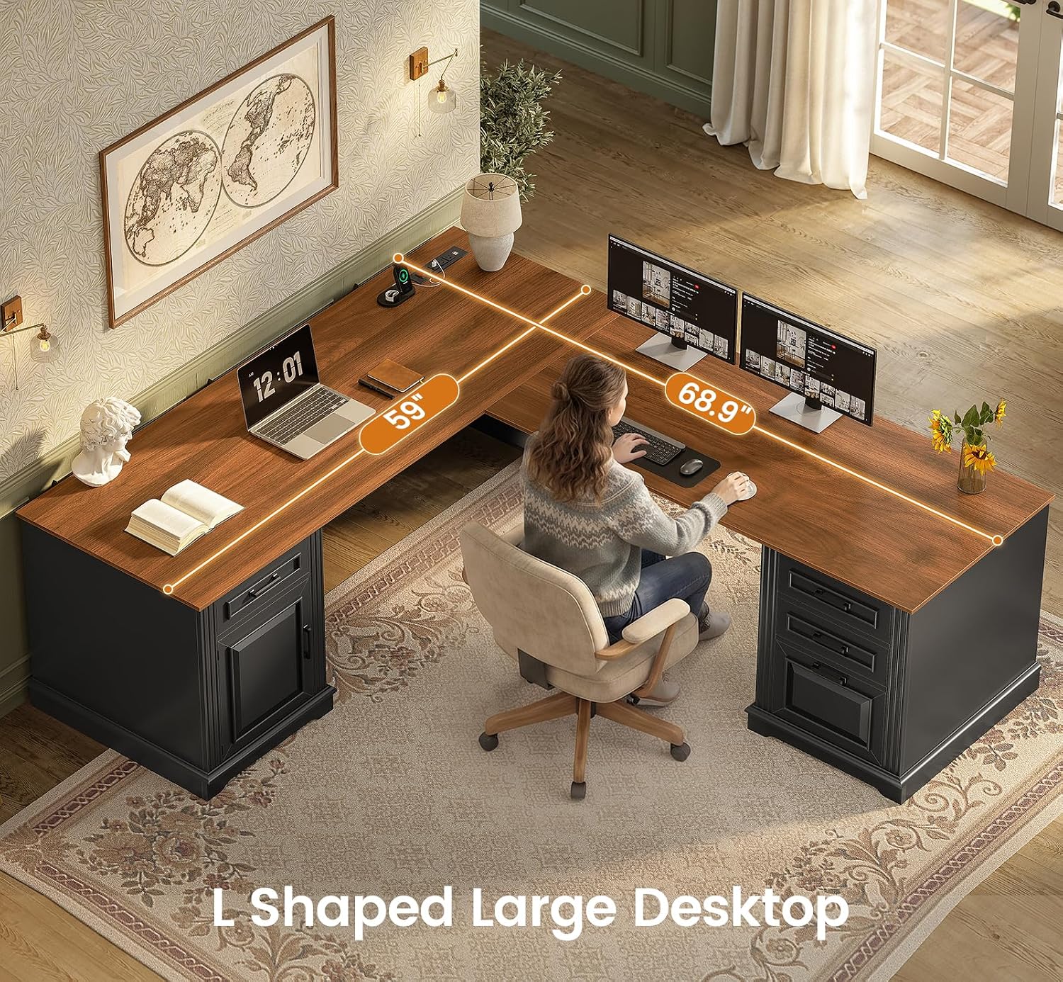 โต๊ะทำงานผู้บริหารรูปตัว L พร้ - Home Office L Shaped Desk บทวิจารณ์และราคา