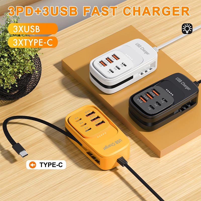 ปลั๊กพ่วงชาร์จเร็ว 6 in 1 พร้อ - Power Strip Desk บทวิจารณ์และราคา