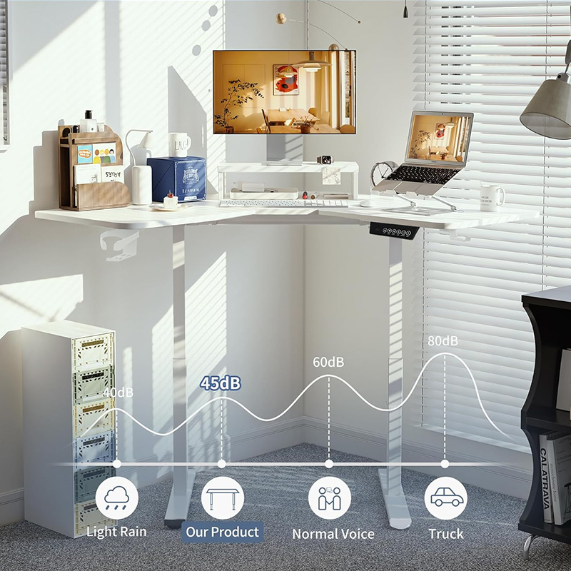 โต๊ะทำงานปรับระดับความสูงได้ด้ - Home Office L Shaped Desk บทวิจารณ์และราคา
