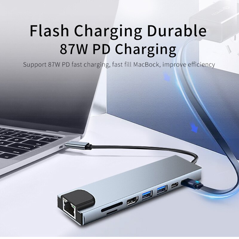 USB 8 in 1 Type C 3 1ถึง4K HDT - Home Office For Mac บทวิจารณ์และราคา