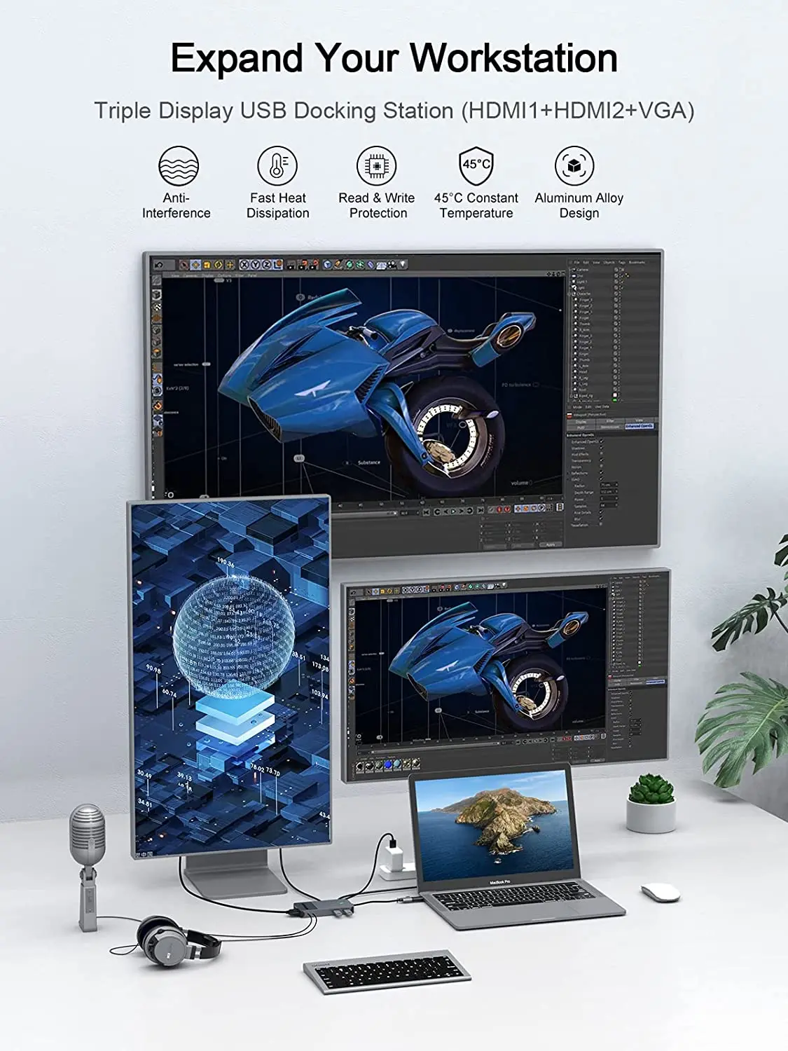 QGeeM USB 3.0 Docking Station, - Home Office For Mac บทวิจารณ์และราคา