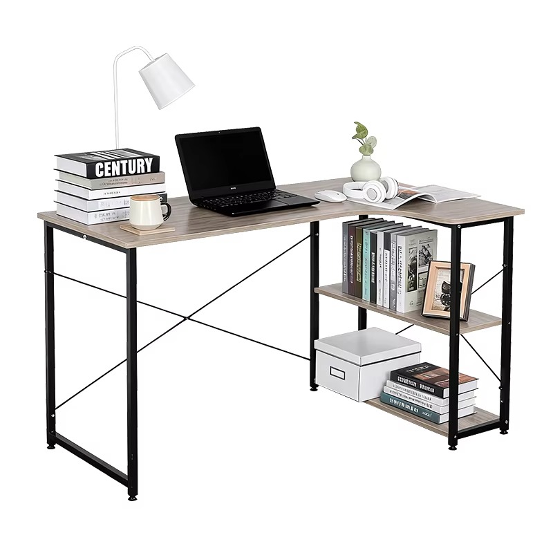 โต๊ะทำงานรูปตัว L พร้อมชั้นวาง - Home Office L Shaped Desk บทวิจารณ์และราคา