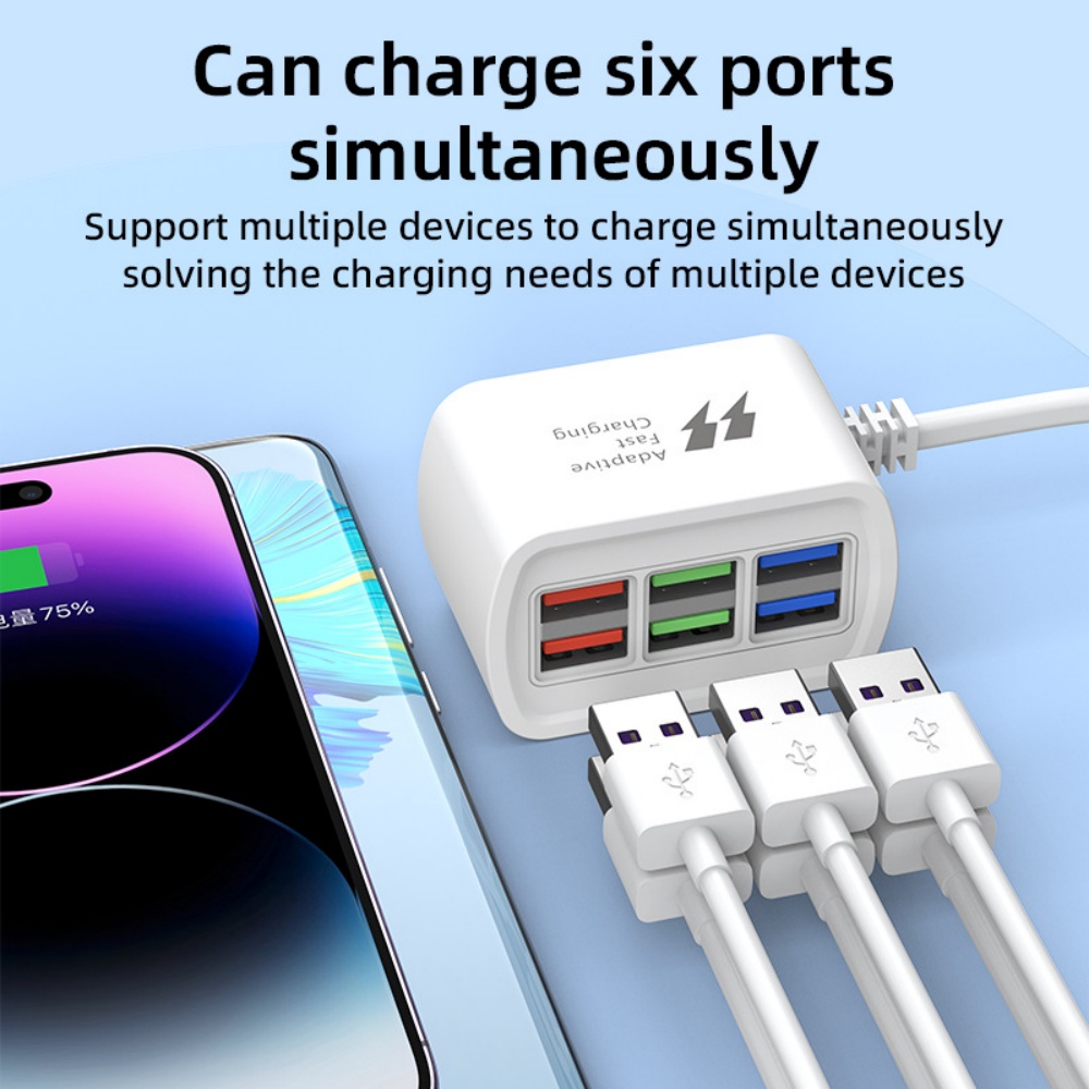 แท่นชาร์จเร็ว USB 6 in 1 ปลั๊ก - Power Strip Desk บทวิจารณ์และราคา