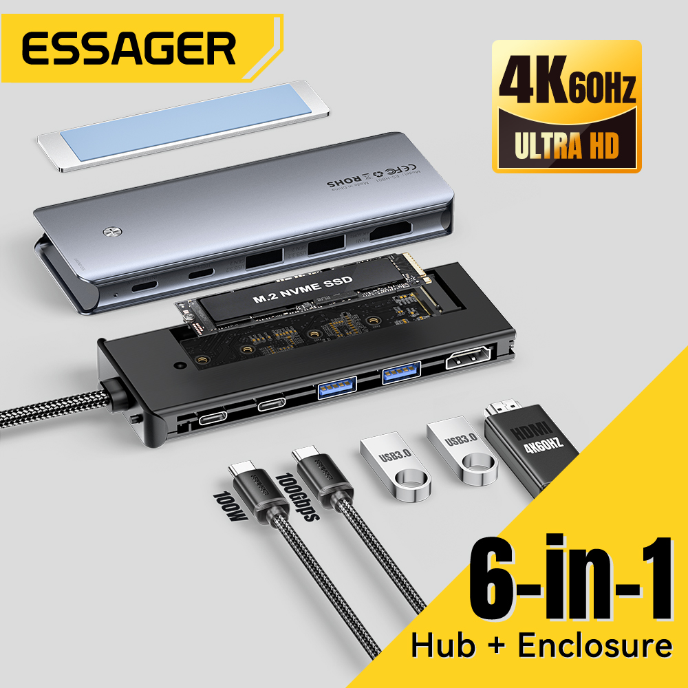 Essager USB C Hub พร้อม M.2 SS - Home Office For Mac บทวิจารณ์และราคา