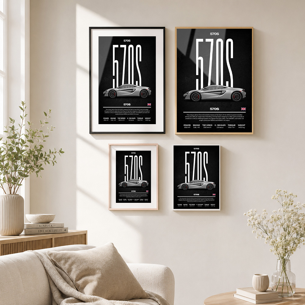 โปสเตอร์โลหะกรอบรูปรถยนต์ 570S - Home Office United Kingdom บทวิจารณ์และราคา