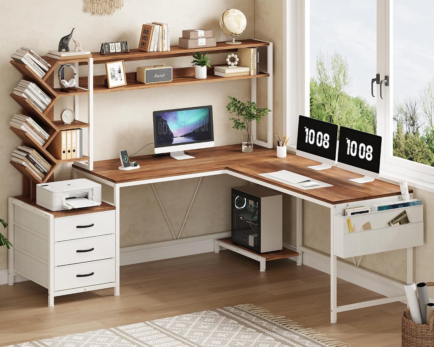 โต๊ะทำงานรูปตัว L ขนาด 63 นิ้ว - Home Office L Shaped Desk บทวิจารณ์และราคา