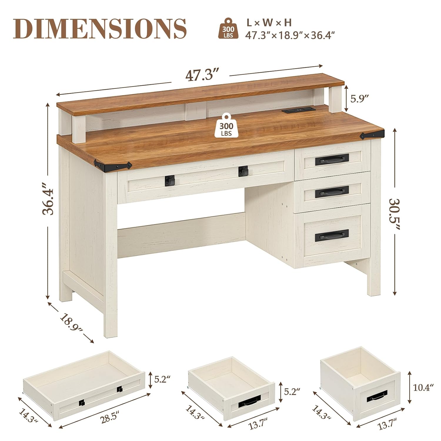 โต๊ะคอมพิวเตอร์สไตล์ฟาร์มเฮาส์ - Home Office L Shaped Desk บทวิจารณ์และราคา