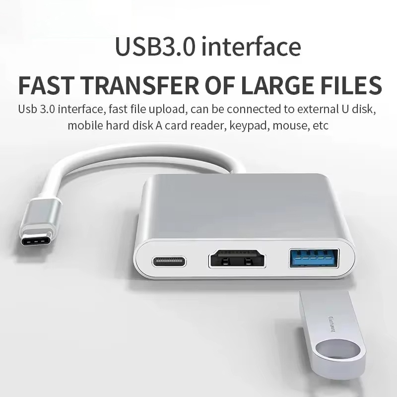 3 ใน 1 ประเภท C ถึงอะแดปเตอร์ท - Home Office For Mac บทวิจารณ์และราคา