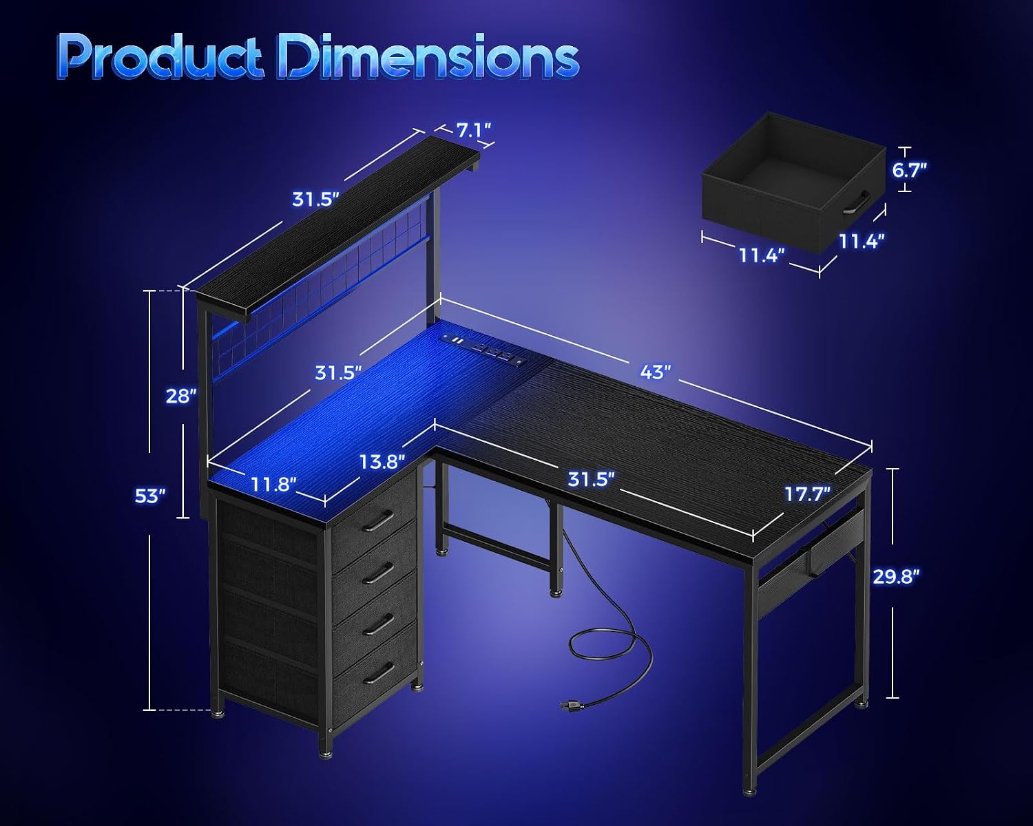 โต๊ะเกมมิ่งรูปตัว L พร้อมชั้นว - Home Office L Shaped Desk บทวิจารณ์และราคา