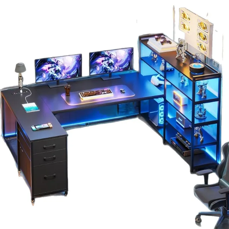โต๊ะเกมมิ่งรูปตัว L แบบสองด้าน - Home Office L Shaped Desk บทวิจารณ์และราคา