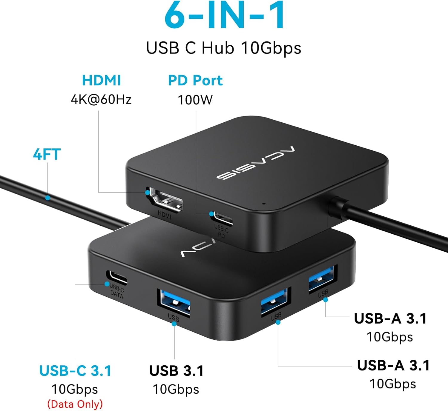 ฮับ ACASIS USB C 6 in 1 10Gbps - Home Office For Mac บทวิจารณ์และราคา